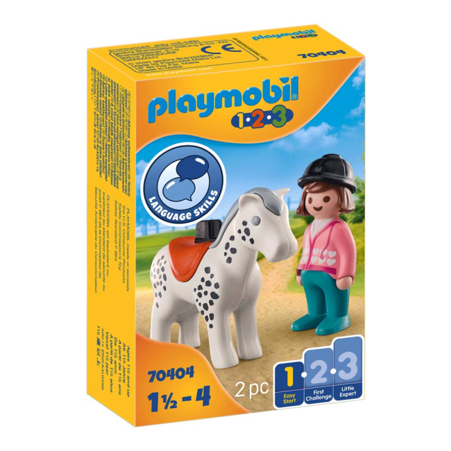 Конструкторы с уникальными деталями - Конструктор Playmobil 1.2.3 Всадник с лошадью (70404)#2