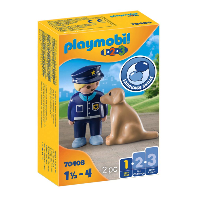 Конструкторы с уникальными деталями - Конструктор Playmobil 1.2.3 Полицейский с собакой (70408)#2