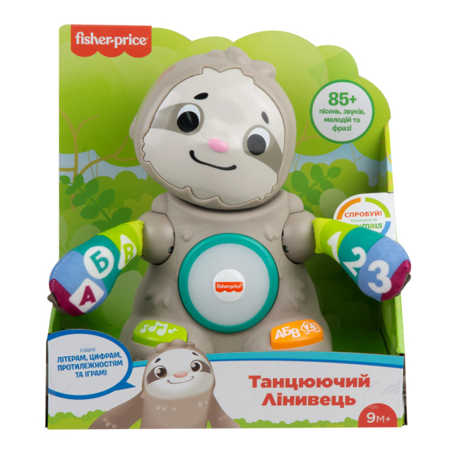Развивающие игрушки - Интерактивная игрушка Fisher-Price Linkimals Танцующий ленивец на украинском (GXR58)#4
