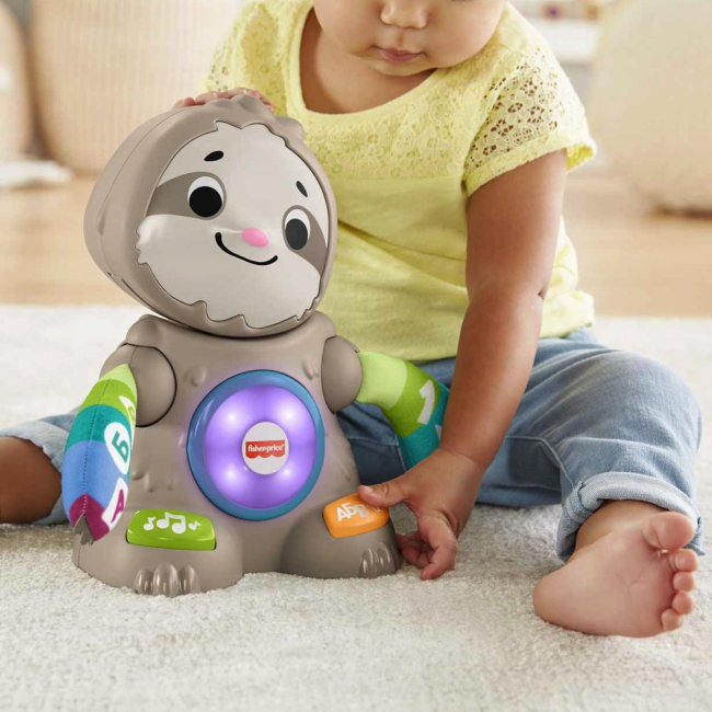 Развивающие игрушки - Интерактивная игрушка Fisher-Price Linkimals Танцующий ленивец на украинском (GXR58)#5