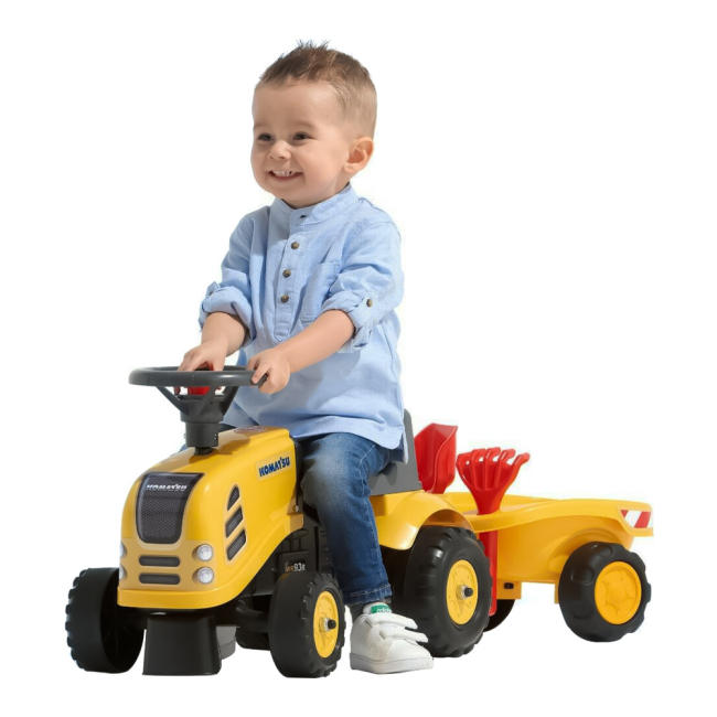 Толокари - Толокар Falk Трактор Komatsu жовтий з клаксоном і наклейками (3016200028635) (3016200000000)#3
