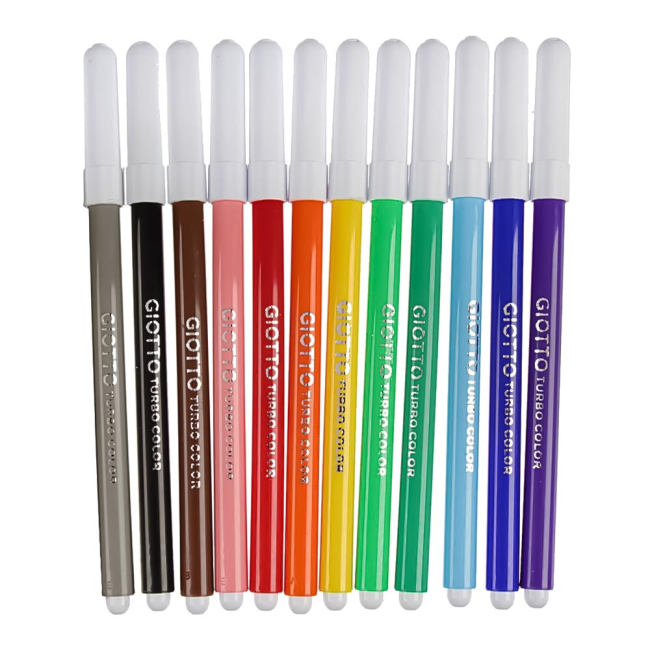 Канцтовары - Фломастеры Fila Giotto Turbo color 12 цветов коробка (071400)#2