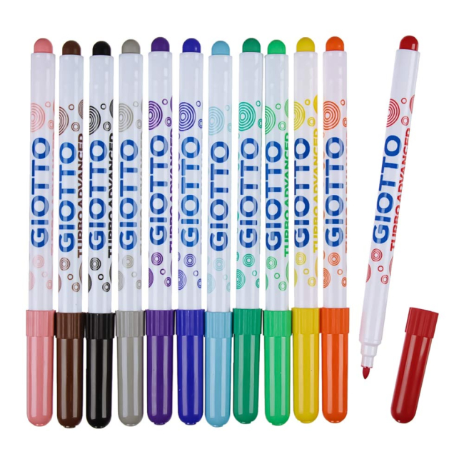 Канцтовары - Фломастеры Fila Giotto Turbo advanced 12 цветов (426000)#2