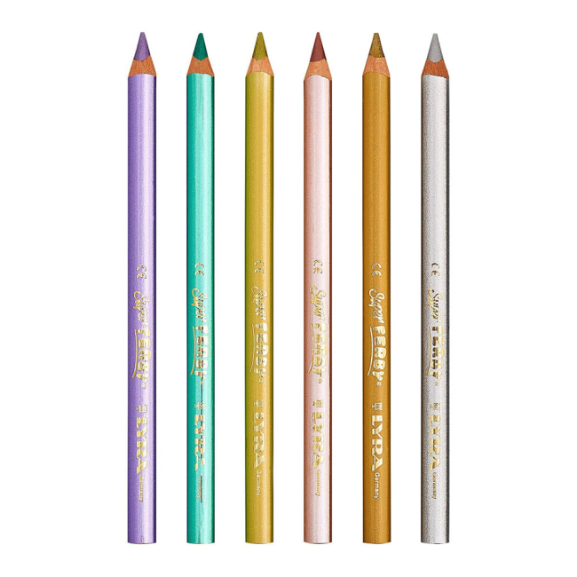 Канцтовары - Карандаши цветные Fila Lyra Super ferby metallic макси 6 цветов (L3721062)#2