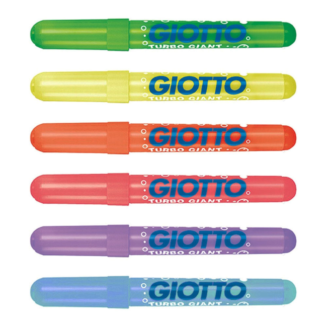 Канцтовары - Фломастеры Fila Giotto Turbo giant флуоресцентные 6 цветов (433000)#2