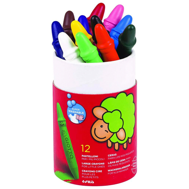 Канцтовари - Воскові олівці Fila Giotto Bebe 12 кольорів (472100)#2