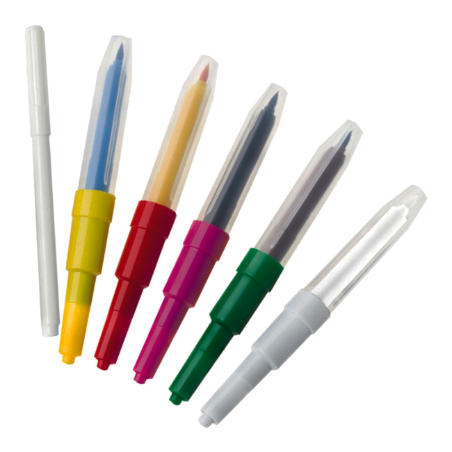 Канцтовары - Фломастеры-аэрографы Malinos Магия 5 плюс 1 4 цвета с трафаретами (MA-300965) (565065)#2