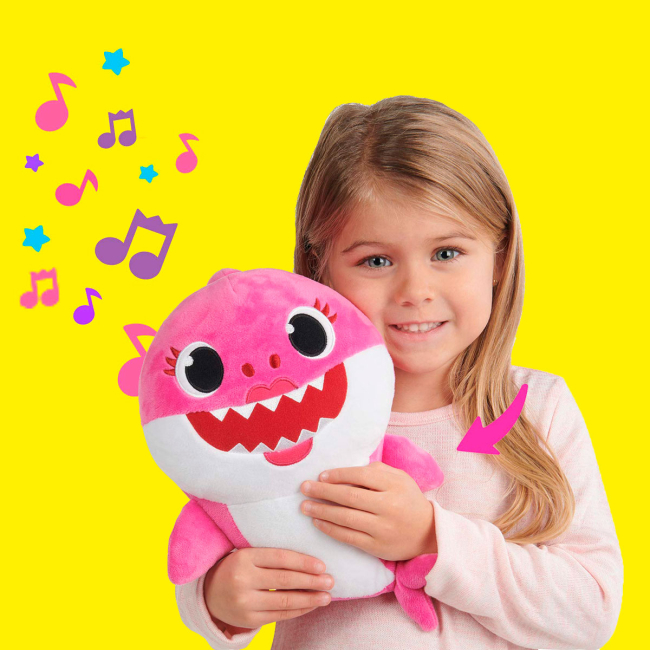 Персонажі мультфільмів - Інтерактивна м’яка іграшка Baby shark Мама акуленятка 30 см (61033)#4