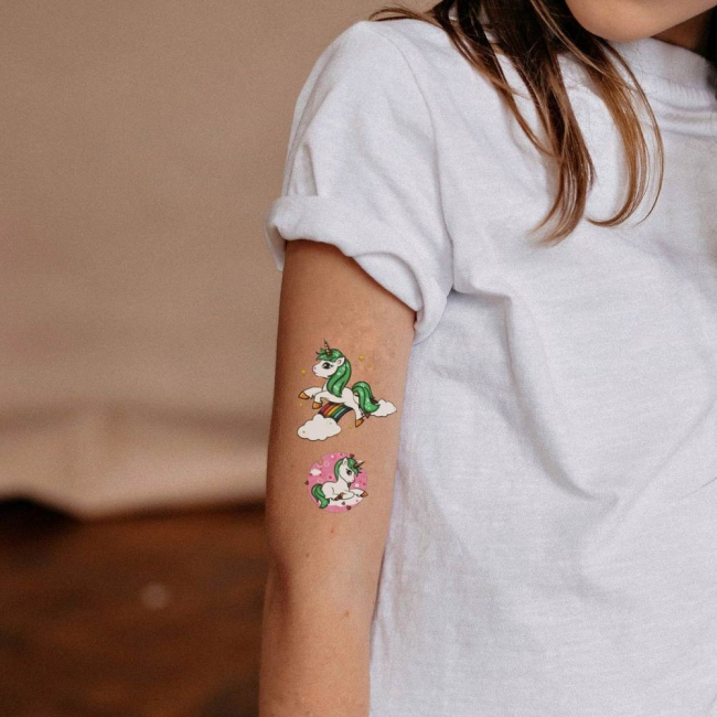 Косметика - Набор тату для тела Tattooshka Зеленый Единорог (EC-650)#2