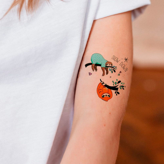 Косметика - Набір тату для тіла Tattooshka Лінивці (EC-603)#2