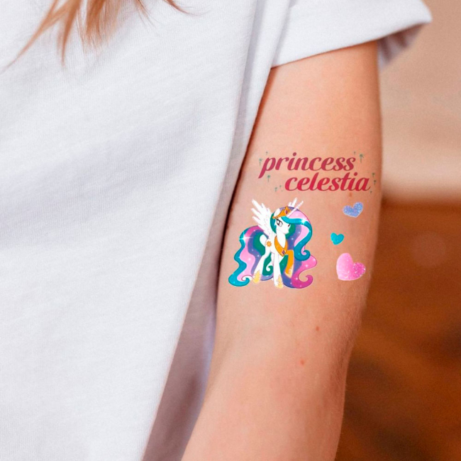 Косметика - Набір тату для тіла Tattooshka Принцеса Селестія з блискітками (HS-005)#2