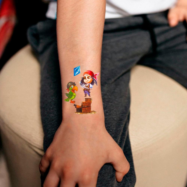 Косметика - Набір тату для тіла Tattooshka Пірати кольорові (WS-192)#2