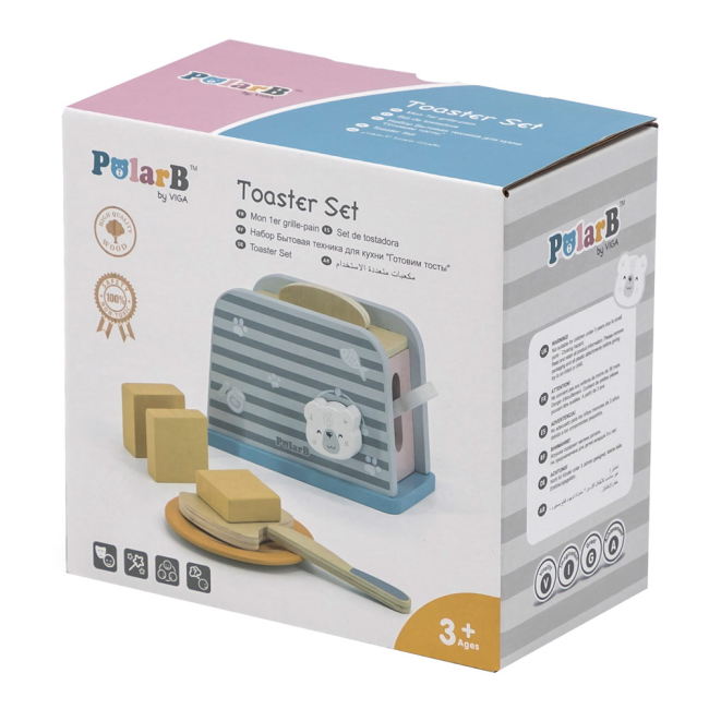 Детские кухни и бытовая техника - Игрушечный тостер Viga Toys PolarB деревянный (44017)#4