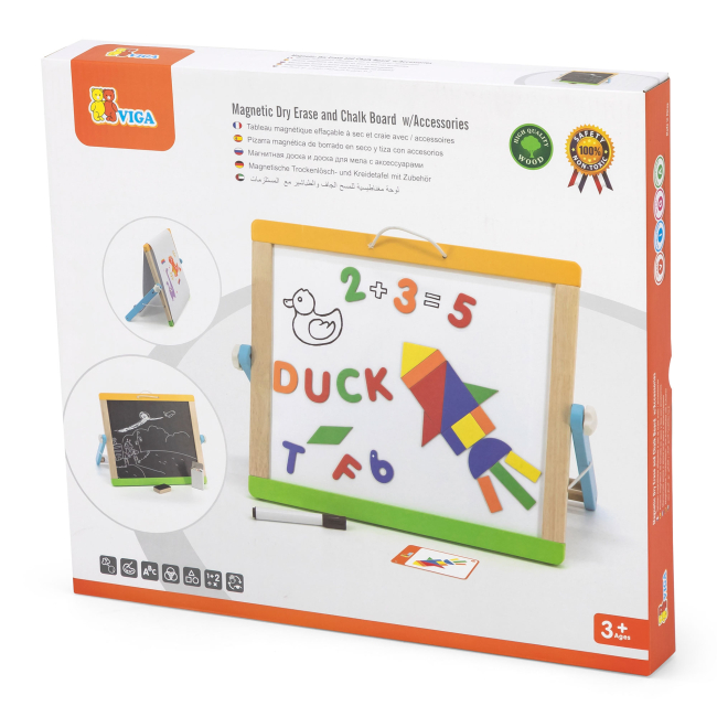 Детская мебель - Двухсторонняя доска Viga Toys магнитно-маркерная на подставке (44545)#5