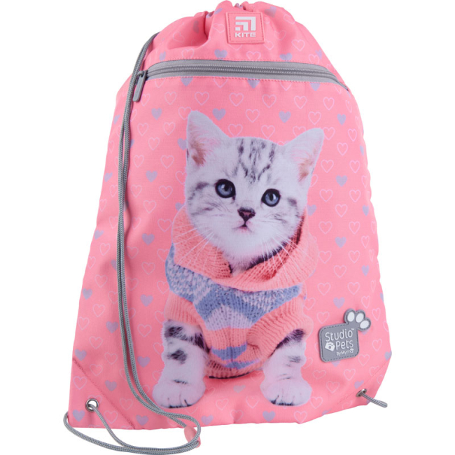 Рюкзаки и сумки - Сумка для обуви Kite Education Студия питомцев розовая с карманом (SP21-601M-2)#3