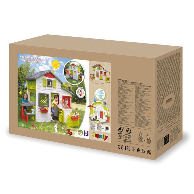 Игровые комплексы, качели, горки - Игровой домик Smoby для друзей с дверным звонком и забором (810203)#3