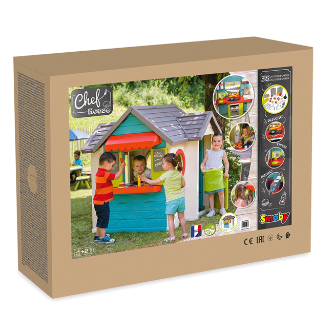 Игровые комплексы, качели, горки - Игровой домик Smoby Шеф хауз с кухней и набором посуды (810403)#3