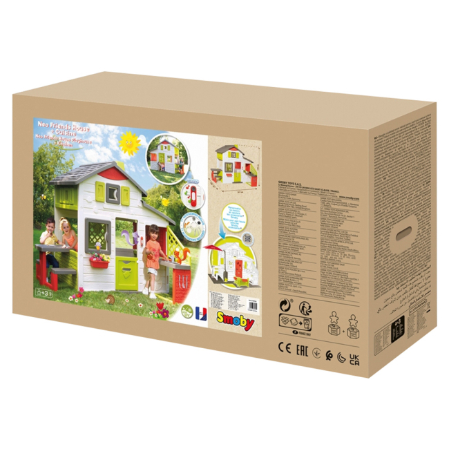 Ігрові комплекси, гойдалки, гірки - Ігровий будиночок Smoby для друзів з дверним дзвінком та літньою кухнею (810202)#4