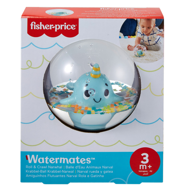 Игрушки для ванны - Игрушка для ванны Fisher-Price Watermates Нарвал в шаре (GRT61/GRT61-3)#2