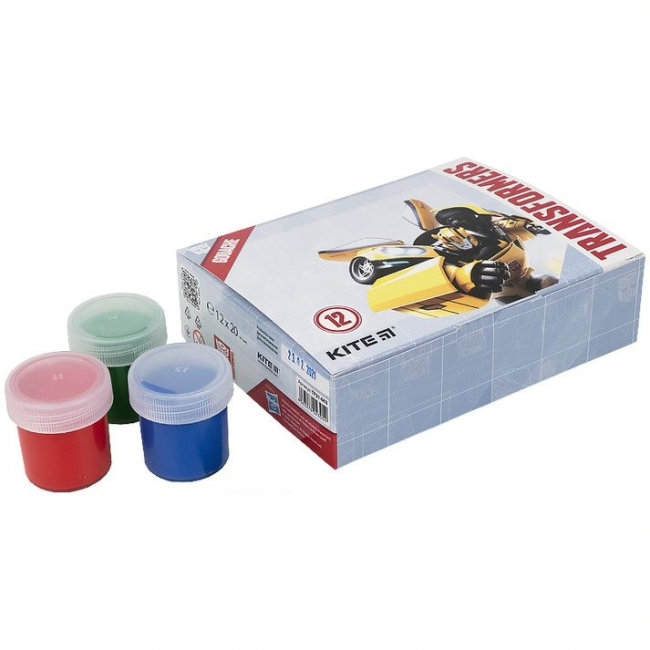 Канцтовари - Фарби гуаш Kite Transformers 12 кольорів (TF21-063)#2