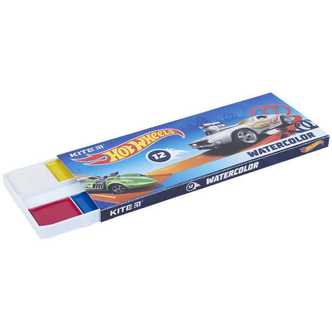 Канцтовары - Краски акварельные Kite Hot Wheels 12 цветов (HW21-041)#2
