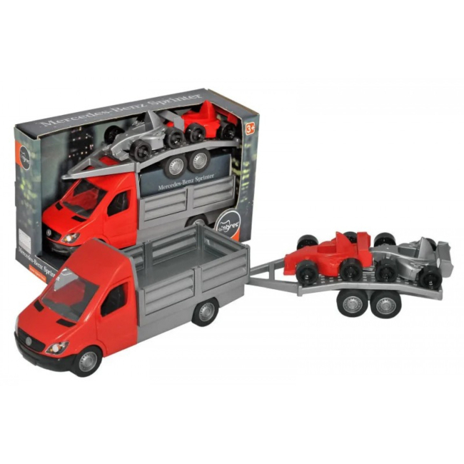 Транспорт і спецтехніка - Автомобіль Tigres Mercedes-Benz Sprinter бортовий з лафетом червоний (39669)#2