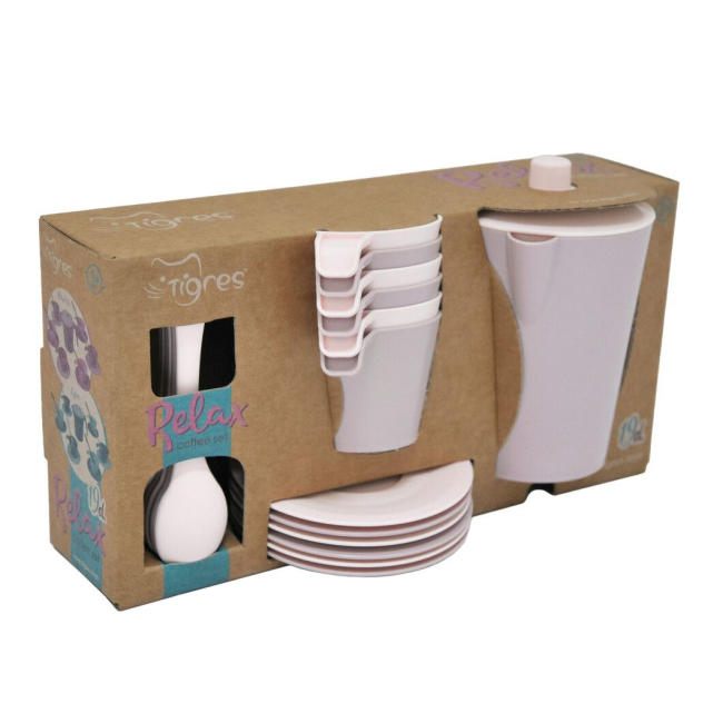 Дитячі кухні та побутова техніка - Набір посуду Tigres Релакс кавовий 19 елементів (39804)#4