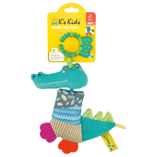 Погремушки, прорезыватели -  Мягкая погремушка K’s Kids Кроко с прорезывателями (KA10812-HC)#2