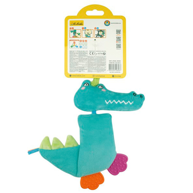 Погремушки, прорезыватели -  Мягкая погремушка K’s Kids Кроко с прорезывателями (KA10812-HC)#3