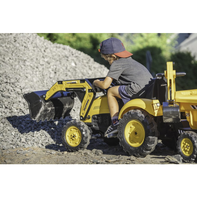 Велосипеды - Веломобиль Falk Трактор Komatsu с прицепом желтый (3016202086237)#6