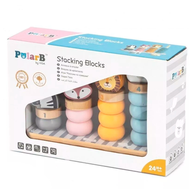 Развивающие игрушки - Сортер-пирамидка Viga Toys PolarB Животные (44022)#4