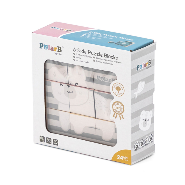 Развивающие игрушки - Пазл-кубики Viga Toys PolarB Животные (44024)#6