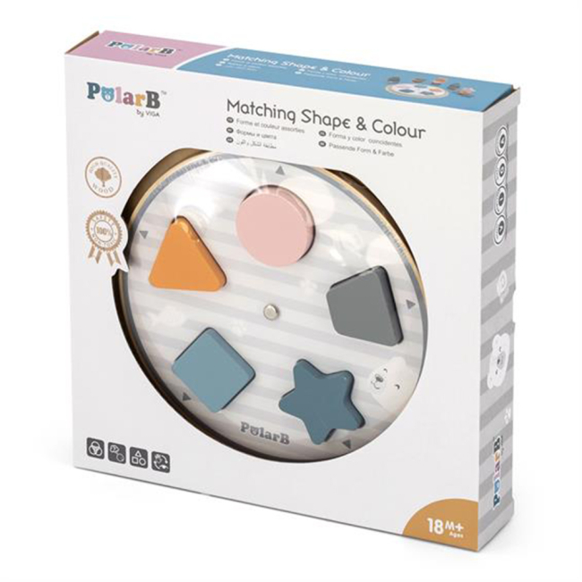 Развивающие игрушки - Деревянная игра-сортер Viga Toys PolarB Фигуры (44050)#4