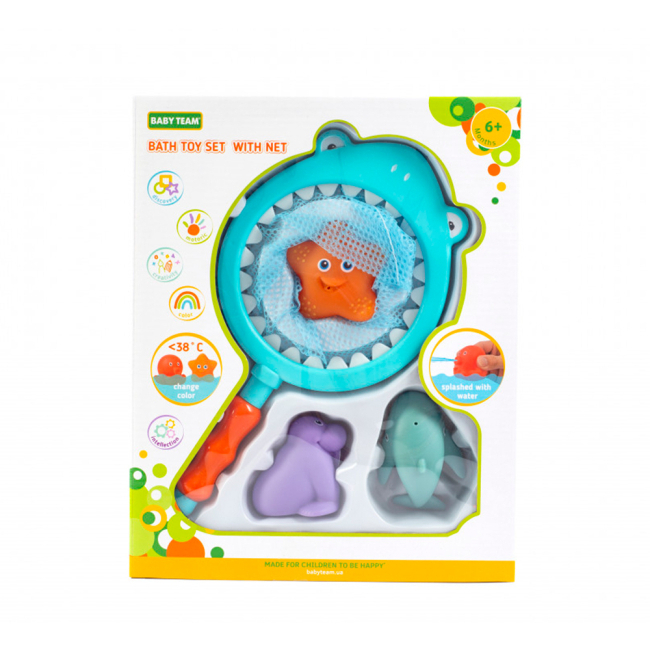 Іграшки для ванни - Набір іграшок для ванни Baby Team з сачком (9027)#3