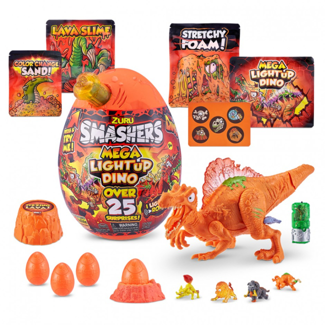 Фигурки животных - Набор Smashers Light-Up Dino Mega сюрприз S4 (7474B)#2