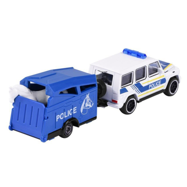 Транспорт и спецтехника - Полицейская машина Majorette с конным прицепом (2053154/10)#2