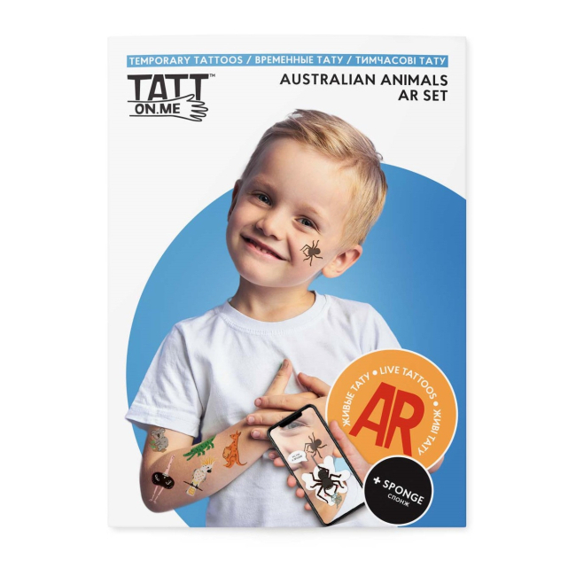 Косметика - Тимчасові тату з доповненою реальністю TATTon.me Australian Animals AR Set (4820191131798)#2
