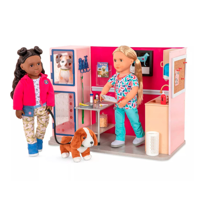 Меблі та будиночки - Ігровий набір Our Generation Ветеринарна клініка рожева (BD35140Z)#4