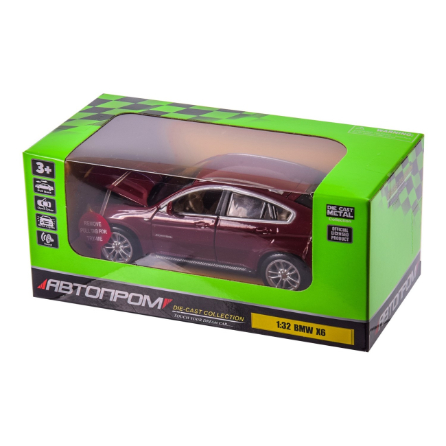 Автомоделі - Автомодель Автопром BMW X6 бордова (68311/68311-2)#3