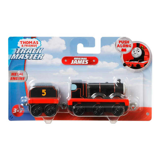 Железные дороги и поезда - Паровозик с прицепом Thomas and friends Original James (GCK94/TPN19)#2