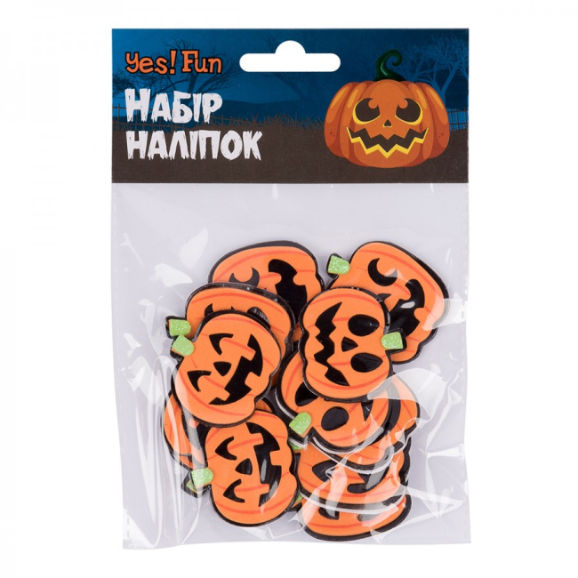 Аксессуары для праздников - Набор наклеек Yes Fun Хэллоуин Веселые тыквы 12 шт (973707)#2
