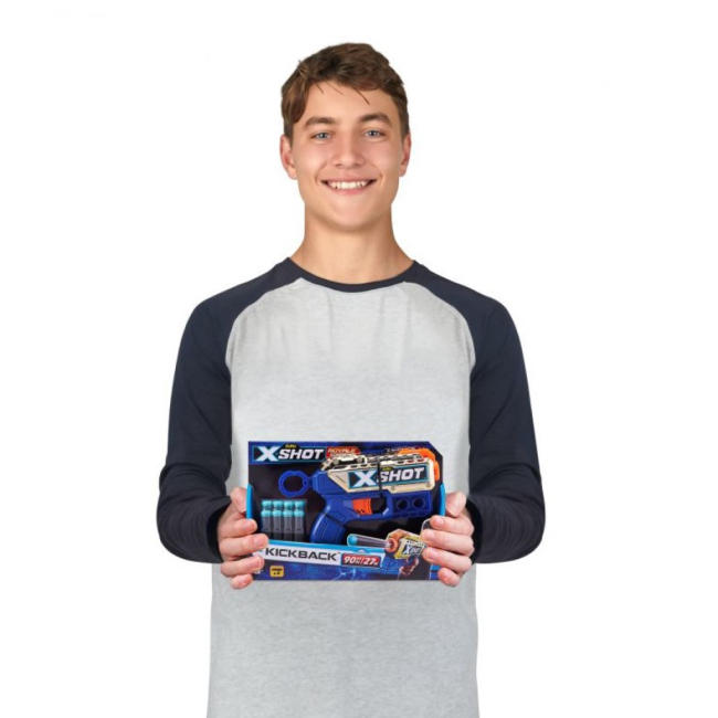 Помповое оружие - Скорострельный бластер Zuru X-Shot Excel Kickback Golden (36477Z)#4