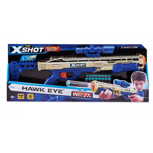 Помповое оружие - Скорострельный бластер Zuru X-Shot Excel Hawk Eye Goldenen (36479Z)#2