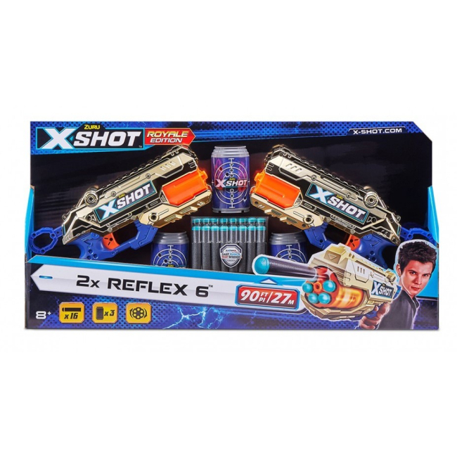 Помповое оружие - Скорострельный бластер Zuru Excel Reflex 6 Double Golden (36480Z)#2
