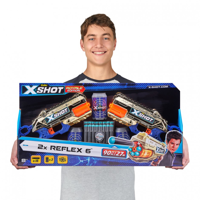 Помповое оружие - Скорострельный бластер Zuru Excel Reflex 6 Double Golden (36480Z)#3