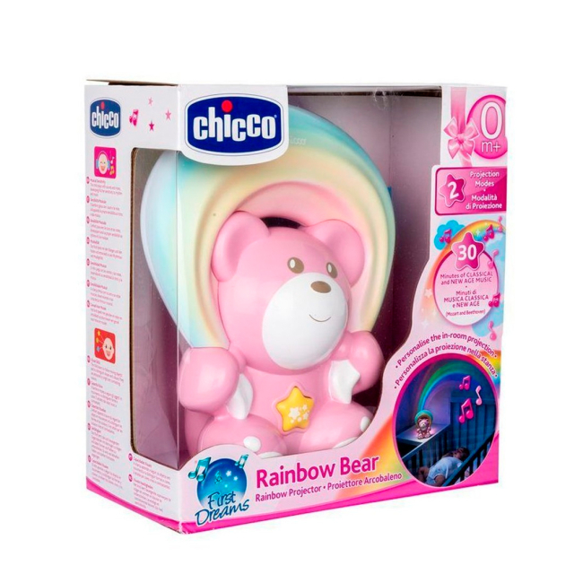 Ночники, проекторы - Игрушка-проектор Chicco Медвежонок под радугой розовая (10474.10)#2