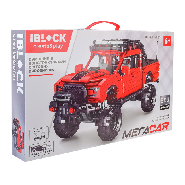 Конструкторы с уникальными деталями - Конструктор IBLOCK Внедорожник красный (PL-921-331)#2