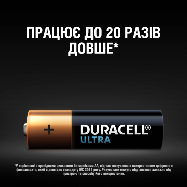 Аккумуляторы и батарейки - ​Батарейки алкалиновые Duracell Ultra Power AA 1.5V LR6 (5000394058712)#4