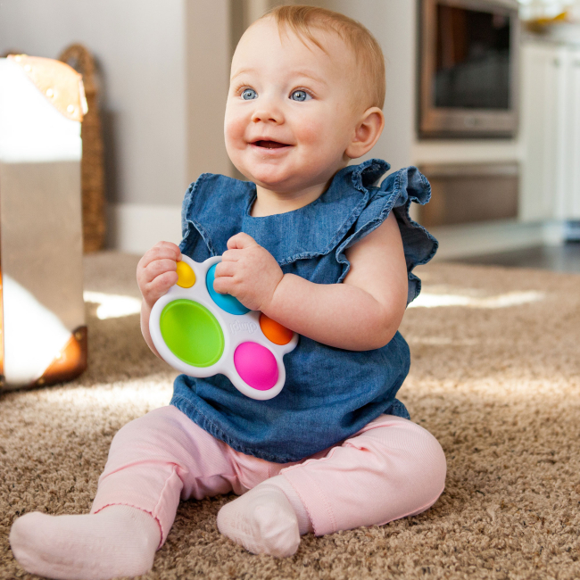 Погремушки, прорезыватели - ​Игрушка-прорезыватель Fat Brain toys Dimpl Нажми шар (F192ML)#4