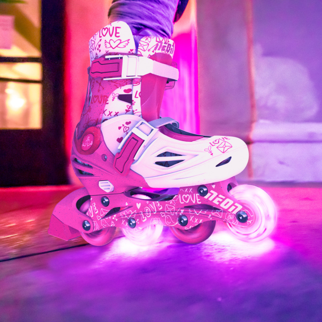 Ролики детские - Роликовые коньки Neon Combo Skate розовые 30-33 (NT09P4)#5